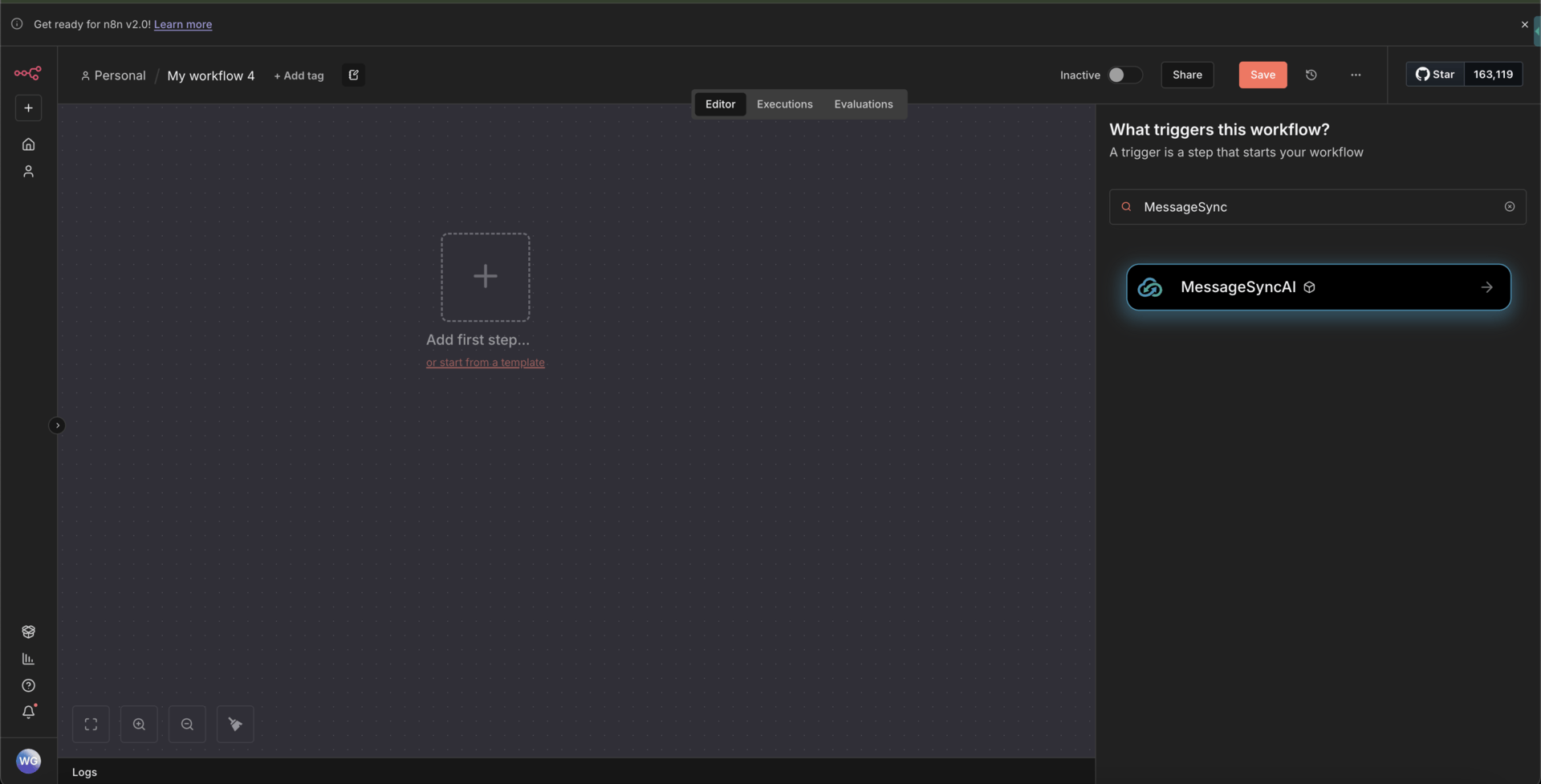 Install the MessageSync.ai Community Node in n8n