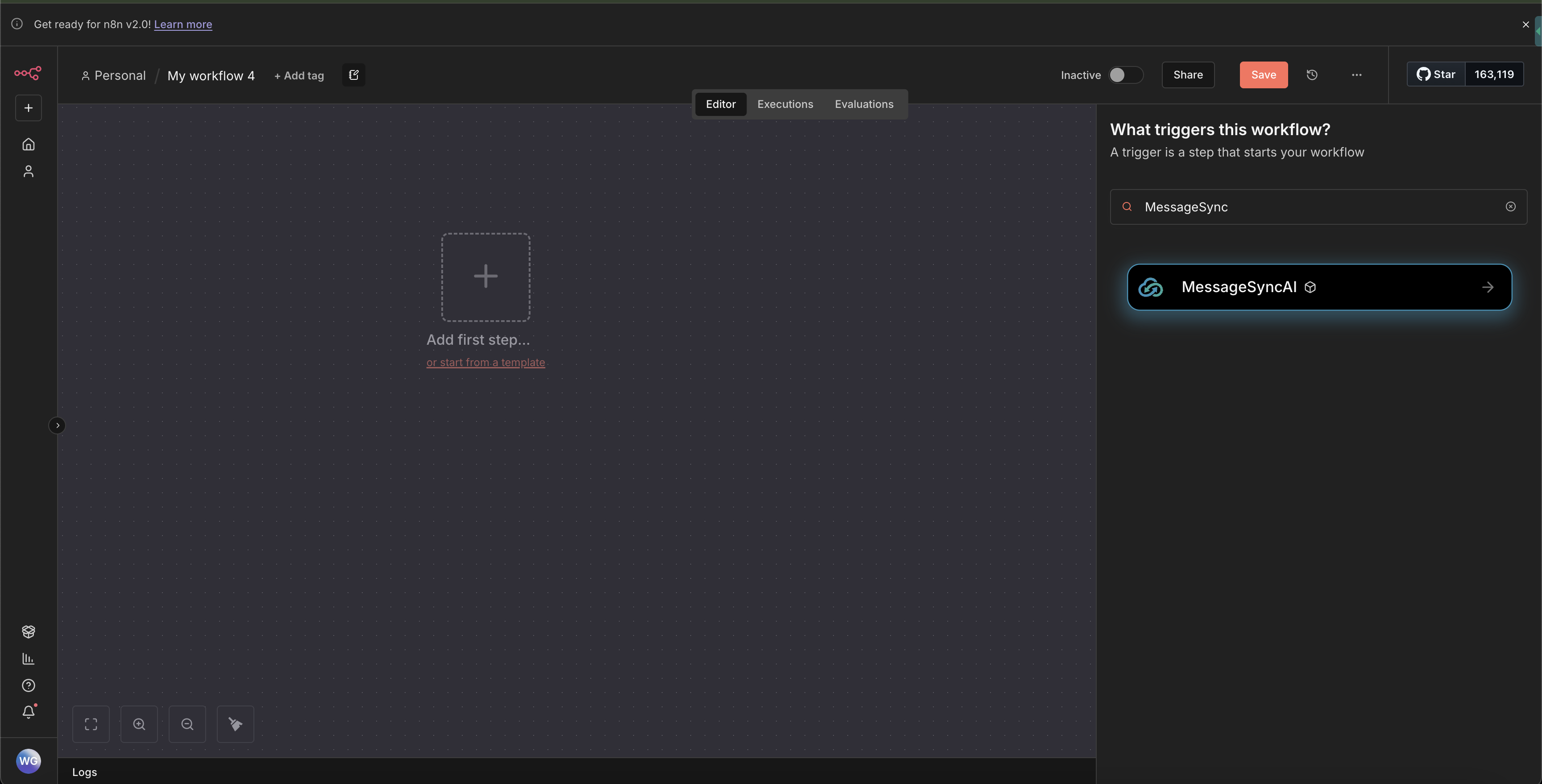 Install the MessageSync.ai Community Node in n8n