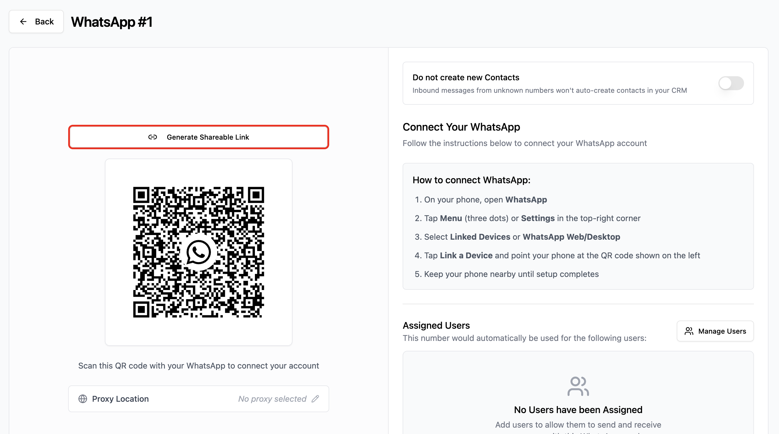 Generate Shareable Link