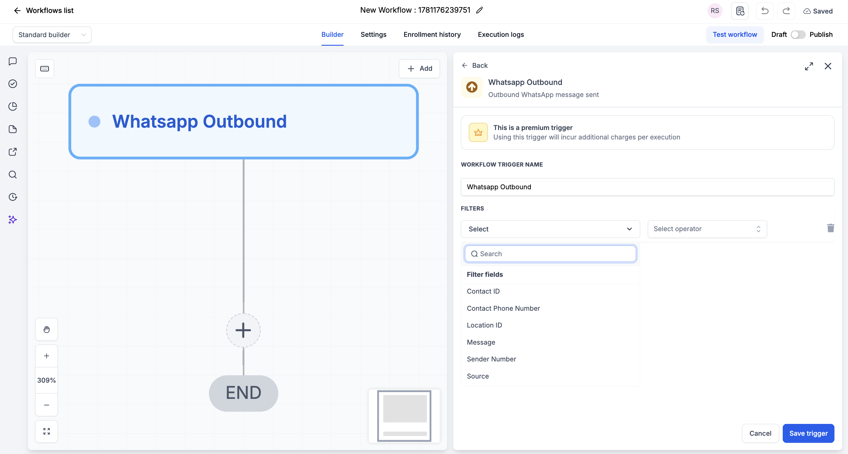 WhatsApp Outbound Trigger