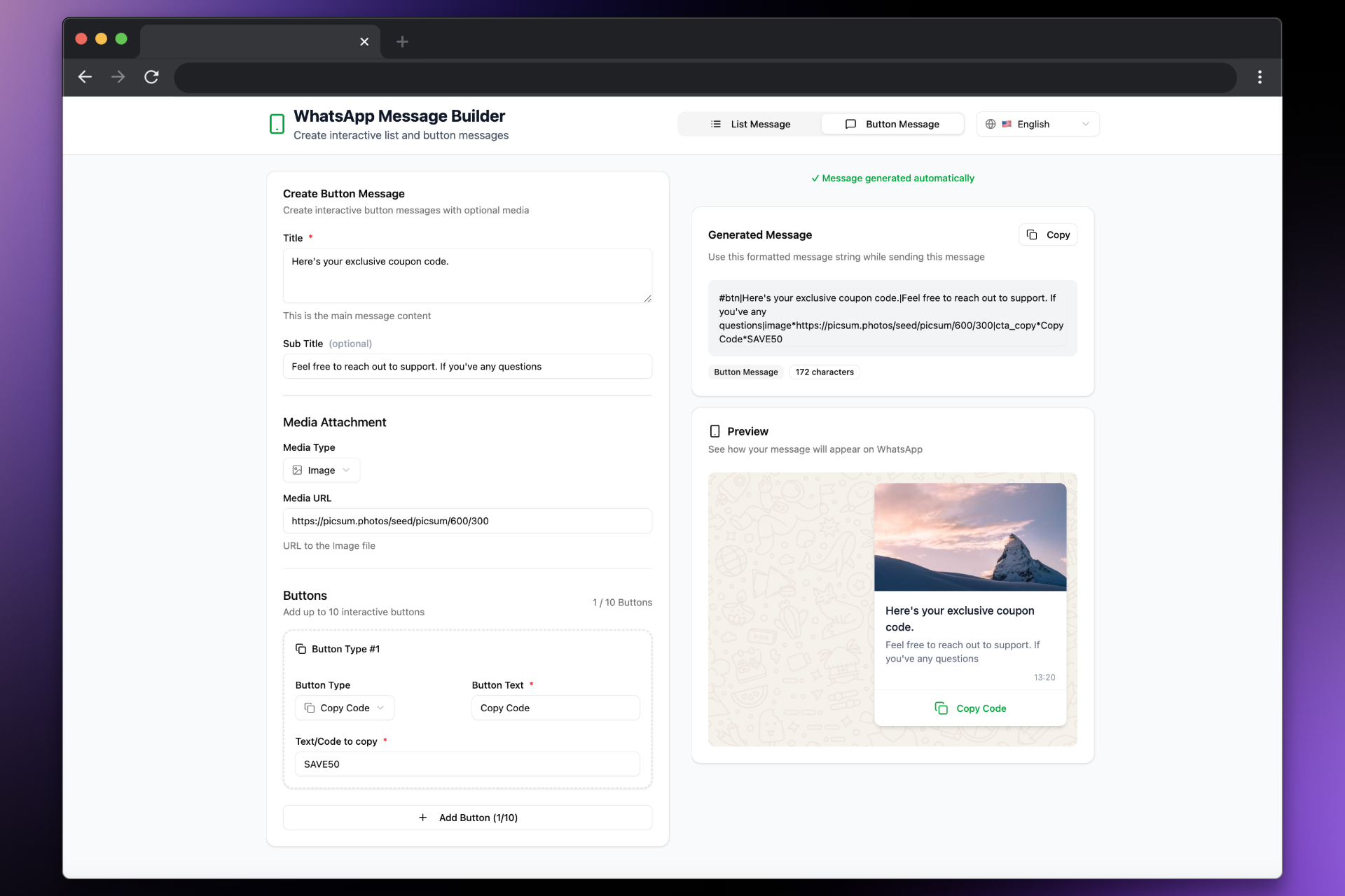 Captura del Constructor