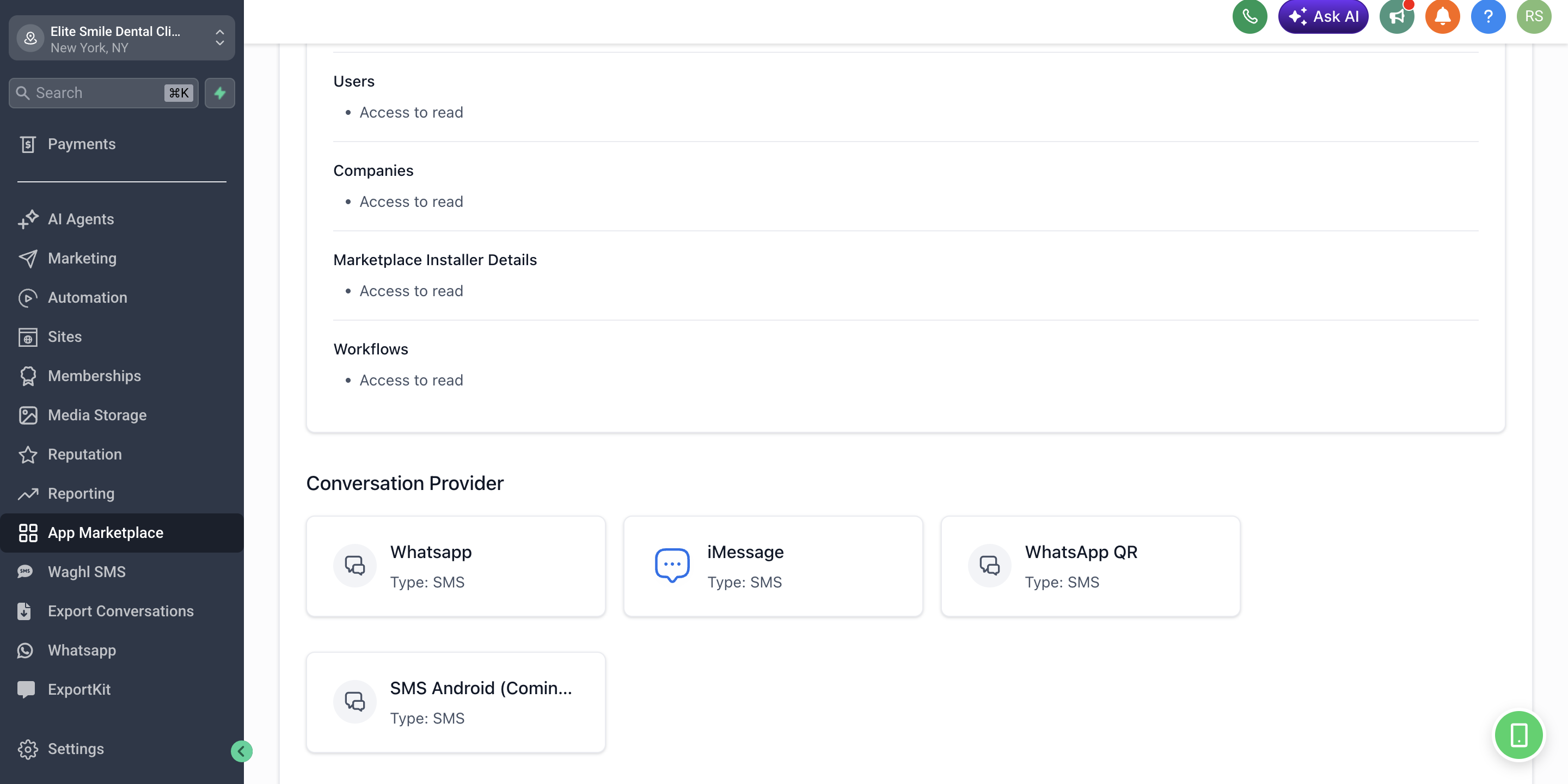 Proveedores de Conversación en el CRM