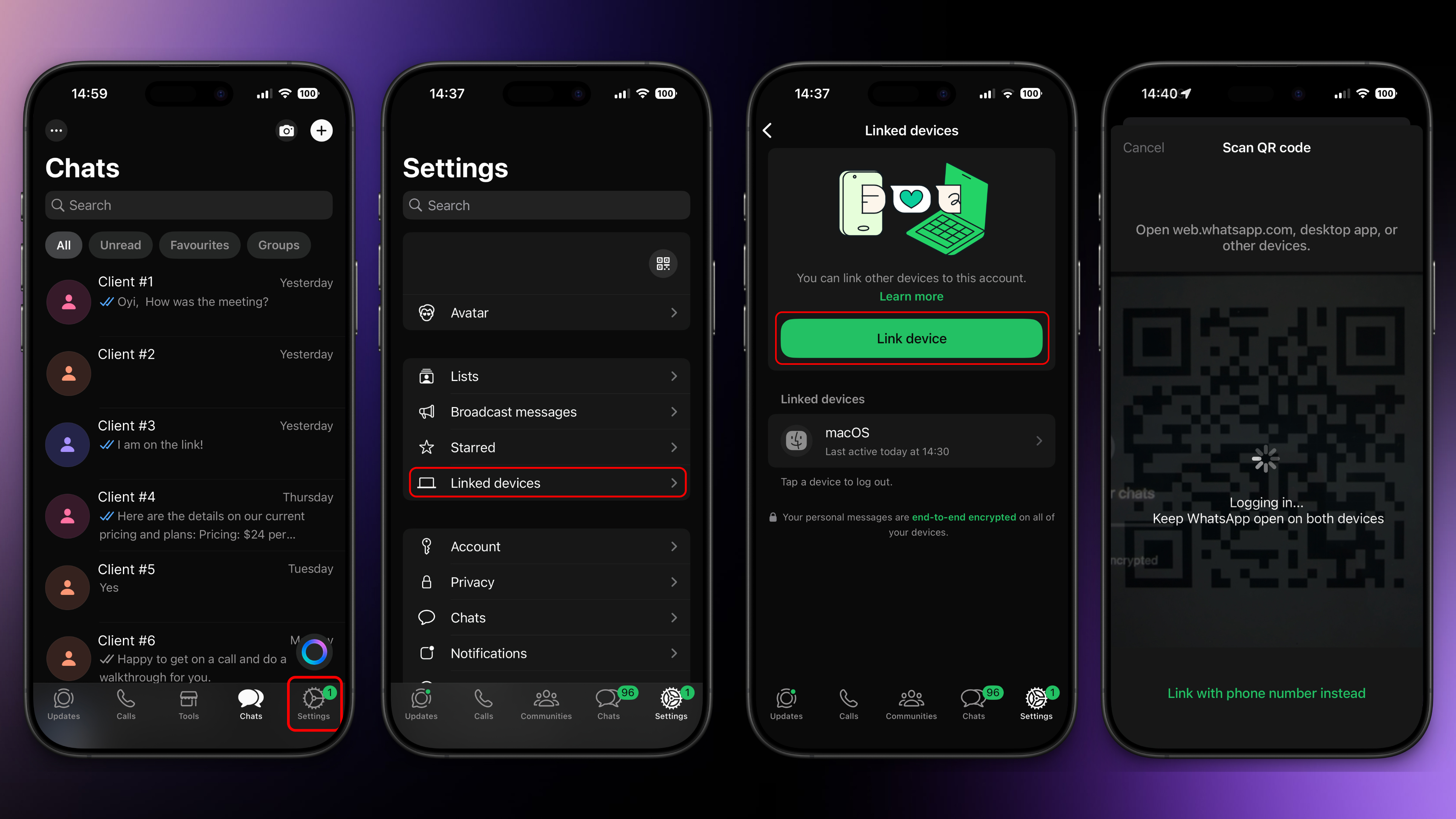 Conectar WhatsApp con Código QR desde móvil