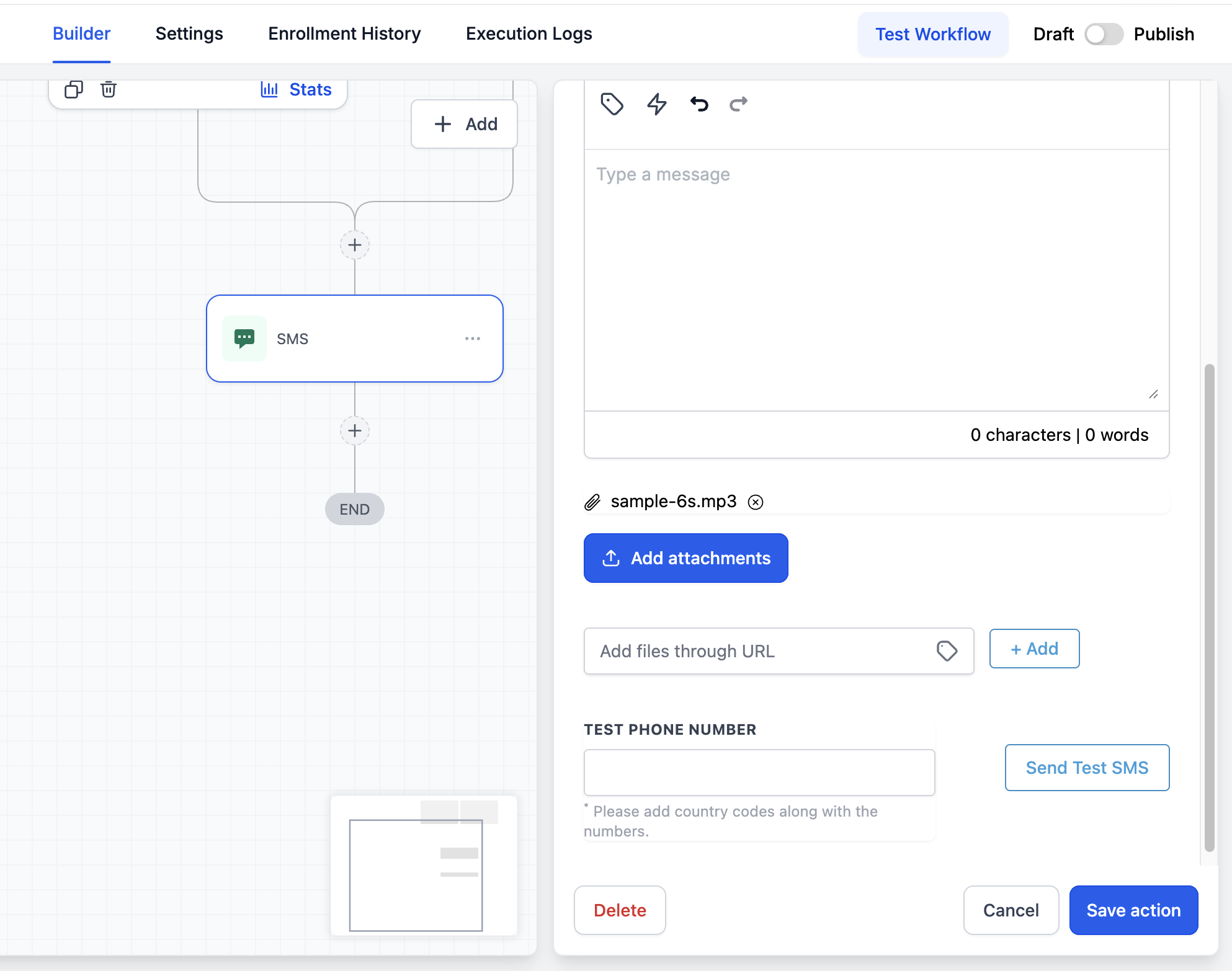 Enviar Notas de Voz mediante Flujos de Trabajo